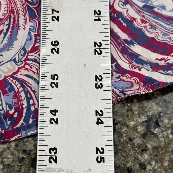 Charter Club Womens Shirt 12 Pink Blue Paisley Button Up Relaxed Fit Long Sleeve - Picture 5 of 8